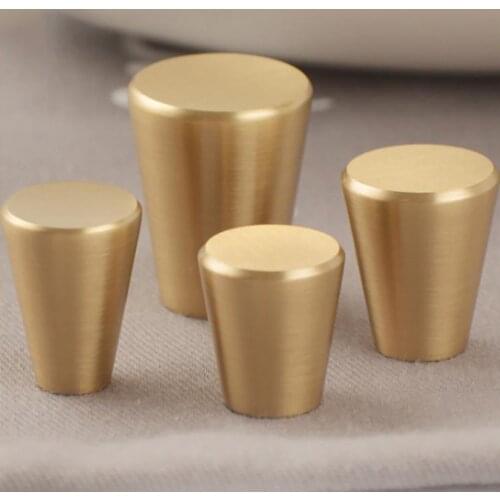 5Pcs/Sets Brass Handle Nordic Drawer Closet Door Handle Simple Handle Cabinet Metal Single Hole Tapered Handle