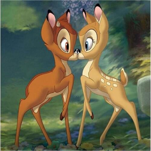 5D DIY Diamond Painting Cartoon Deer Cross Stitch Lover Deer Kiss Needlework Home Decorative Full Square Diamond Embroidery