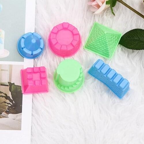 6PCS DIY Educational Toys Indoor Magic Play Sand Castle Models Building Dynamic Magic Sand Clay Model Building Toys