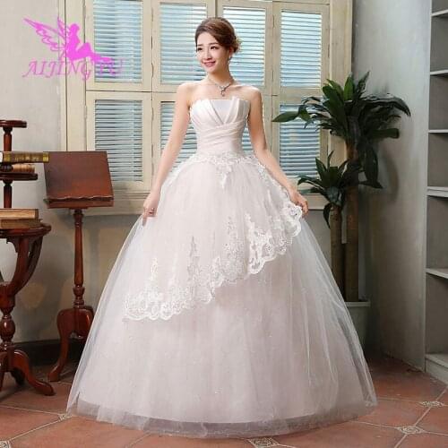 AIJINGYU 2021 ivory Customized new hot selling cheap ball gown lace up back formal bride dresses wedding dress WK465