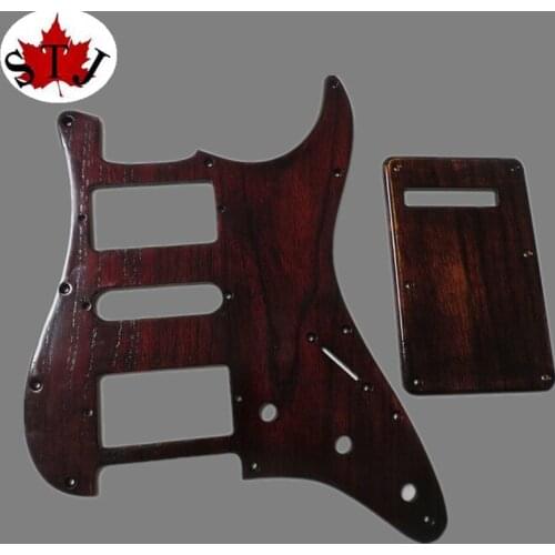 Wooden STRAT GUITAR HSH Pickguard and back caver Backplate dark red color