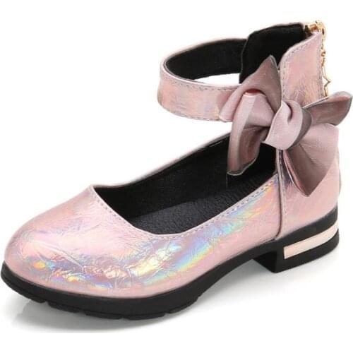 Children Princess Shoes For Girls Sandals High Heel Glitter Shiny Rhinestone Enfants Fille Female Party Dress Shoes Sneakers