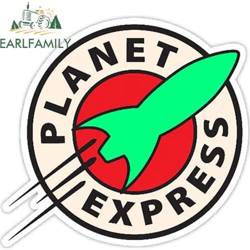 EARLFAMILY 13cm x 12.1cm Car Styling Planet Express Vinyl Decal Cartoon Car Sticker Waterproof Auto Motor Decoration Graphics
