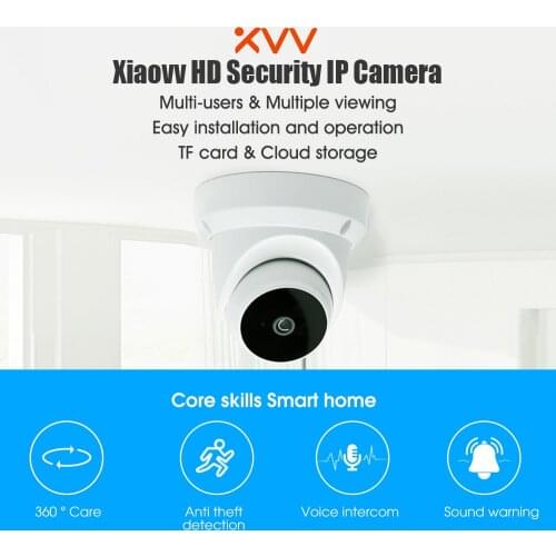 Xiaovv Q1 WIFI IP Camera 1080P 2MP with Mic/Audio Dome Surveillance System 2-Way Audio Motion Detection Night Vision APP Control