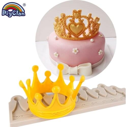 Crown Cake Decoration Silicone Molds For Fandant Chocolate Sugarcraft Mold Cake Border Decorating Bake Tools Mastic Epoxy Resin