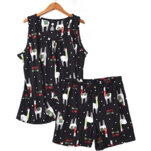 2021 Summer Plus size Home Pijamas Female Casual Pajama sets Ladies Cotton Sleepwear suit Women Sleeveless Vest t shirt & Shorts