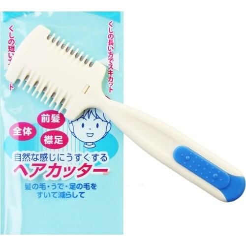 2 In 1 Professional Hair Razor Comb Scissor Plastic Thinning Trimmer Home DIY Hide Blades Styling Hairdressing Barber Tool UN385