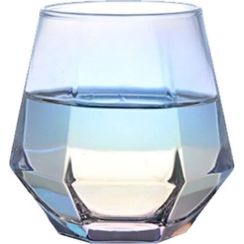 Fashion Whiskey Glass Diamond Decorative Hexagon Rock Glass Scotch Cup Drinking Glass Cocktail Beer Glass Transparent Glass Cups