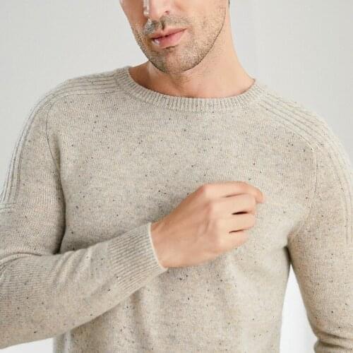 Classic Mens 100% Goat Cashmere Sweaters O-Neck Casual Long Sleeve Pullovers Autumn Winter Tops High Quality Thickening Clothe
