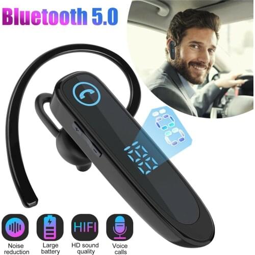 New Bluetooth 5.0 Headset Earpiece Handsfree Headphones Mini Wireless Earphone Earbud Earpiece For Iphone Xiaomi Samsung