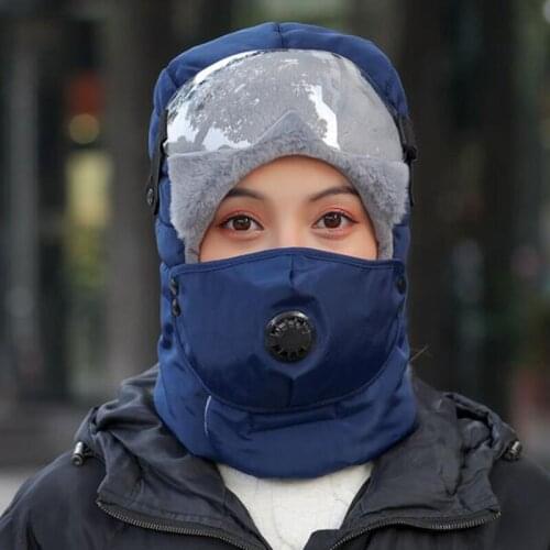 New Fashion Warm Cap Winter Men Original Design Winter Hats For Women Waterproof Outdoor Hood Hat With Glasses Cool Balaclava