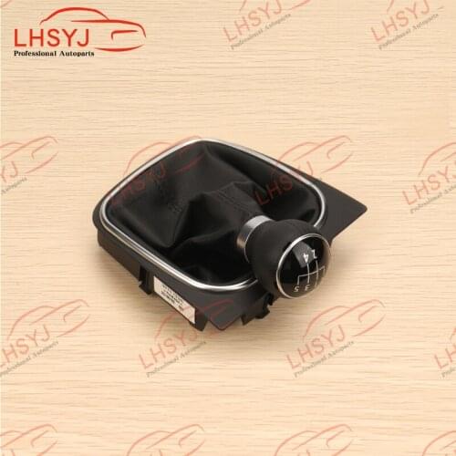 OEM DSG Gear Shift Knob 5 Speeds Leather Black Stitching Lever Cover For VW Golf 6 MK6 GTI Jetta MK6 GLI