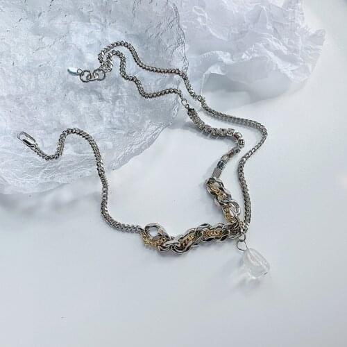 Origin Summer Cool Chunky Cuban Chains Necklaces for Women Shinning Rhinestones Transparent Arcylic Chokers Necklace Jewellery