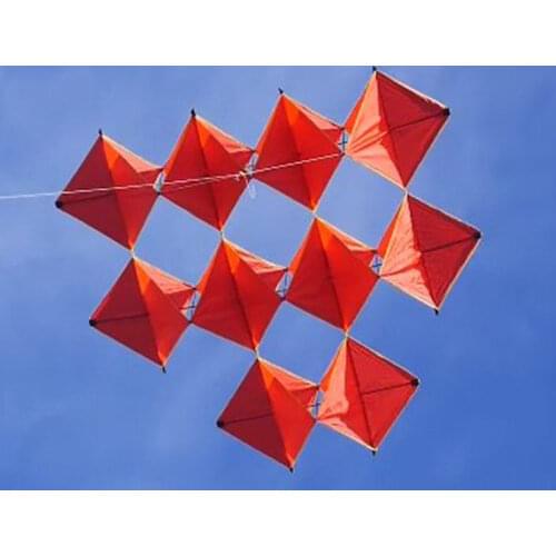 Professional 160cm Power Single Ten Diamonds Kite / Red Diamonds Kites With Flying Tools Beach kite flying