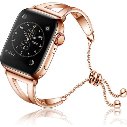 Women Band for Apple Watch 38mm 42mm 40mm 44mm Stainless Steel Strap Fashion Metal Bracelet correa iWatch Series 5 4 3 2 1