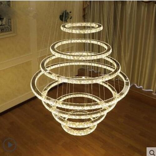 Hotel Club Lobby Luxurious Atmosphere Personality Modern Simple Villa Parlor Warm European Crystal Hanging Lamp led ceiling lamp