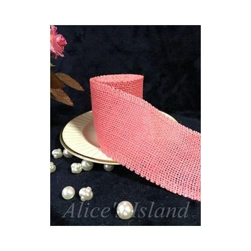Pink Natural Jute Burlap Hessian Ribbon with Trims Tape Rustic Wedding party decorations DIY wedding Burlap Flower DIY
