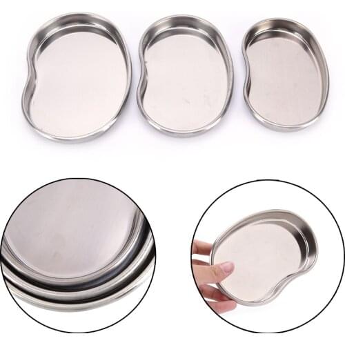 S M L Stainless Steel Surgical Medical Dental Instruments Bending Tray Disinfection Plate For eyebrow lip Tattoo Sterilization
