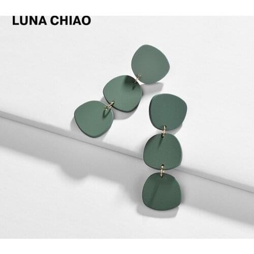 LUNA CHIAO Women Fashion Jewelry Matte Coating Irregular Geometric Drop Earrings Acrylic Long Dangle Earring Bijoux