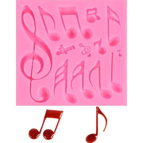 10.6*11cm Music Notes Shape Silicone Mold For Fondant Cake Mold Bakware Tools Soap Mold Sugar Tool Pastry baking Tools