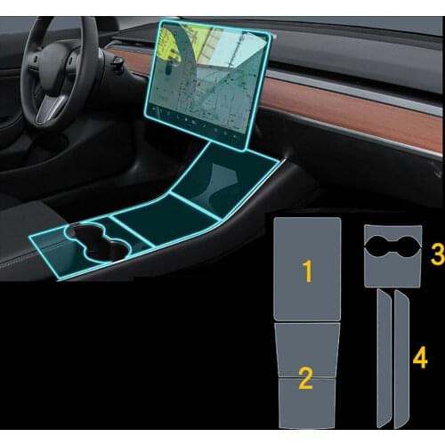 Car-Styling New Car Interior Trim Dashboard Clear Paint Protective Film Stickers for Tesla Model 3