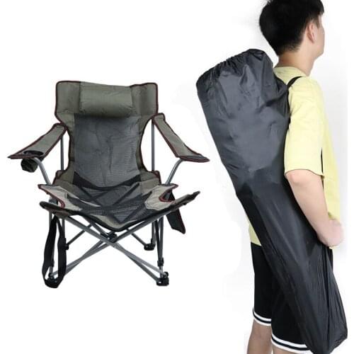 Outdoor Folding Adjustable Recliner Ultralight Camping Beach Portable Folding Chair With Cup Holder Footrest Relaxation Chair