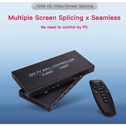 4 Channel TV Video Wall Controller 2x2 1x3 1x2 1x4 4x1 3x1 2x1 HD DVI VGA USB Video Processor 4K 60Hz Wall TV Splicing Screen