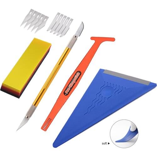 EHDIS Vinyl Wrap Carbon Fiber Knife Tool Kit Car Sticker Self-Adhesive Film Tinting PPF Scraper Squeegee Window Cleaning Spatula