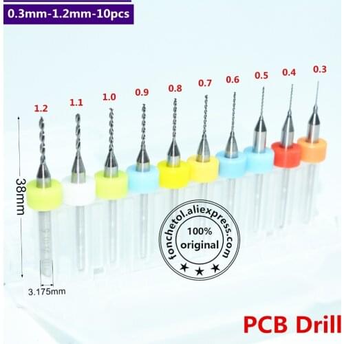 0.3mm-1.2mm,10pcs,Free shipping micro PCB Drill Bit,CNC milling Cutter,tungsten Solid carbide Drill,wood tool,plastic,MDF,copper