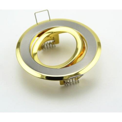 10PCS Golden Round Circle Fitting Kits GU10/MR16/GU5.3 Led Spot light Frame Fixtures/Holders Frame Adjustable Indoor Downlight