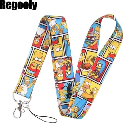 10pcs Cartoon funny characters Lanyards Cool Neck Strap webbing ribbons Phone Keys ID Card Holder Lanyard For Keys DIY Hang Rope