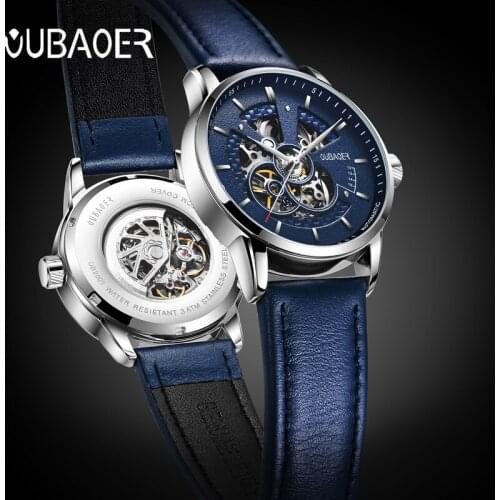 2017 automatic mechanical watch men OUBAOER brand sport men watches fashion skeleton wristwatches male relogio masculino erkek