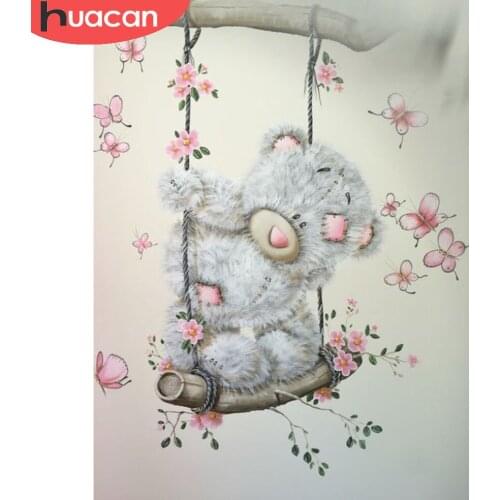 HUACAN Diamond Painting New Arrival Bear Full Square/round Diamond Mosaic Animal Flower Embroidery Home Decor