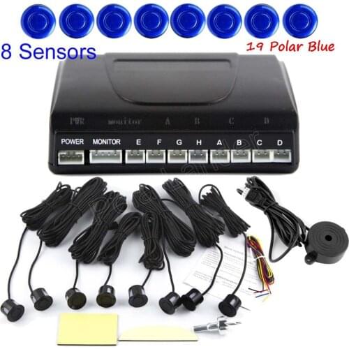 Free shipping Buzzer Alert 8 Sensors Radar Reverse Guiding Car Parking Radar System sensor 44 colors round shape