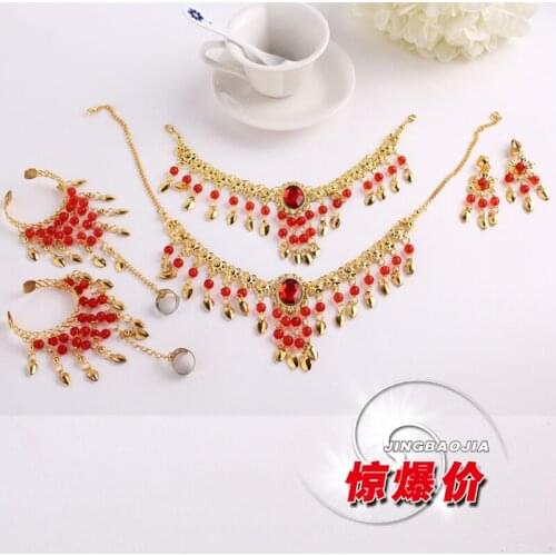 India belly dance Earrings Necklace Bracelet Chain child dance performing accessories Dance performance jewelry