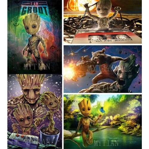 Square/Round Drill,DIY Diamond Painting Hero " Groot Baby" Guardians Of Galaxy Diamond Embroidery Rhinestone home Decoration