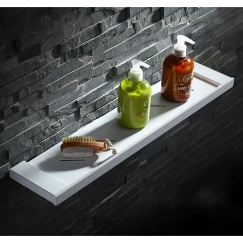 Best 304 stainless steel wall mounted white Bathroom shelf high quality Hardware accessories