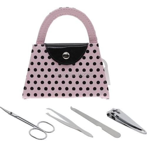 Handbag Nail Manicure Kit Care Mirror Tweezers Clipper Set Accessories Gift Mum Wedding Favor And Gift For Guests S201793