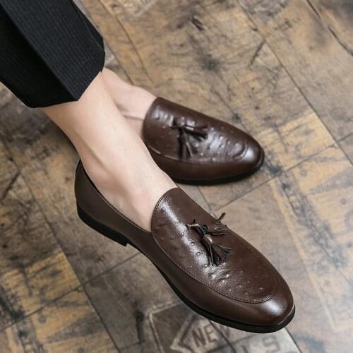 Wearfashion stylish mens Moccasins black moccasins men lether casual brown skin skool male italian shoes man for lather