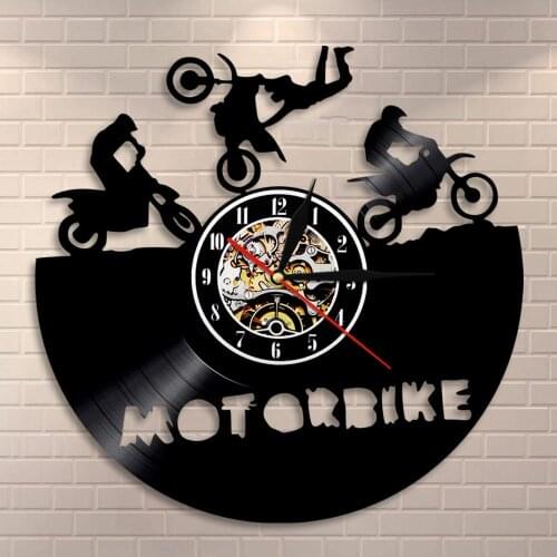 Super Bike Sport Race Speed Motorcycle Riders Gift Motorbike Wall Clock Vinyl Record Wall Clock Dirt bike Home Decor Riders Gift