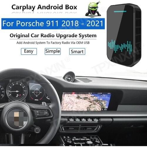 Radio Upgrade Carplay Android Auto Audio For Porsche 911 2018-2021 Apple Wireless AI Box Car Multimedia Player GPS Navi