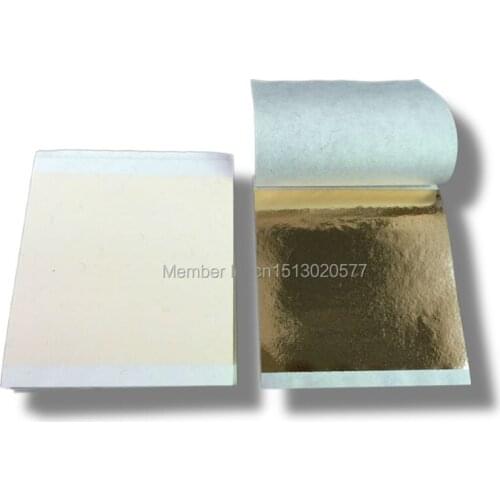 Factory wholesale 100 sheets 8x8.5 Cm Taiwan Champagne gold Foil Leaf Gold Nail Foil Wall Paper Sheet Decorative
