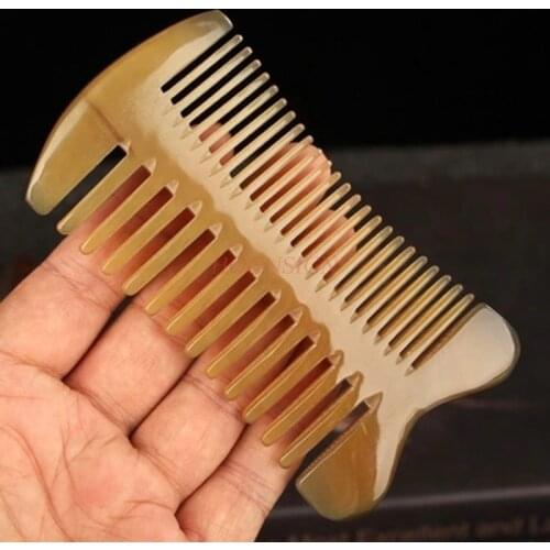 Horn Comb Genuine Natural Pure Head Meridian Massage Large Teeth Anti Static Hair Loss Wide Tooth Curly Home Female Combs Sale