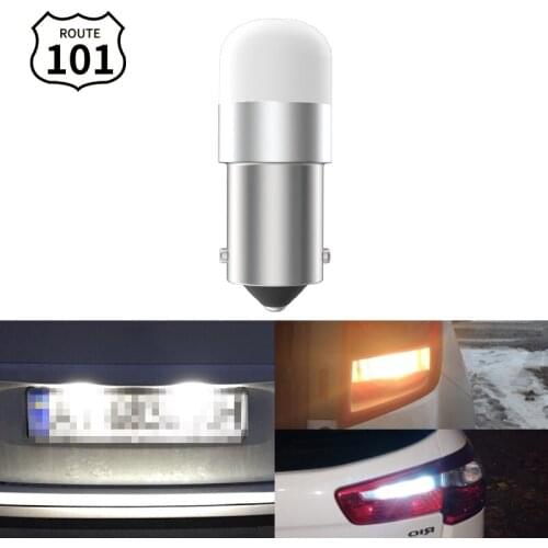 Route101 Car Reverse Light 12V BA9S LED T4W Reversing Exterior Backup Bulb Auto Lamp Lighting White H5W 256 1895 1893 257