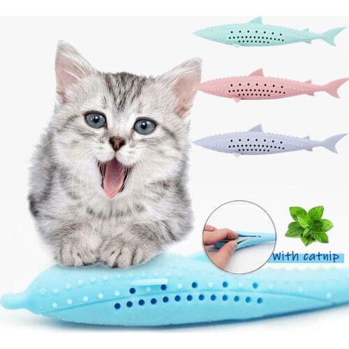 Silicone Fish Cat Catnip Toy for Kitten Soft Teeth Cleaning Bite Cats Toys Pet Chew Toy Molar Pet Product for Kitty Dropshipping