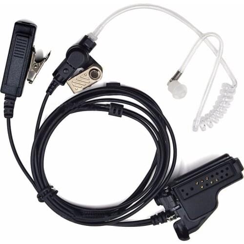 Covert Acoustic Air Tube Earpiece PPT Mic Headset for Motorola HT1000 XTS2500 XTS2250 MTS2000 MT2000 MT6000 GP1200 MTX838 Radio