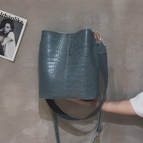 High Quality Crocodile Crossbody Bag For Women Shoulder Bag Brand Designer Women Bags Luxury PU Leather Bag Bucket Bag Handbag