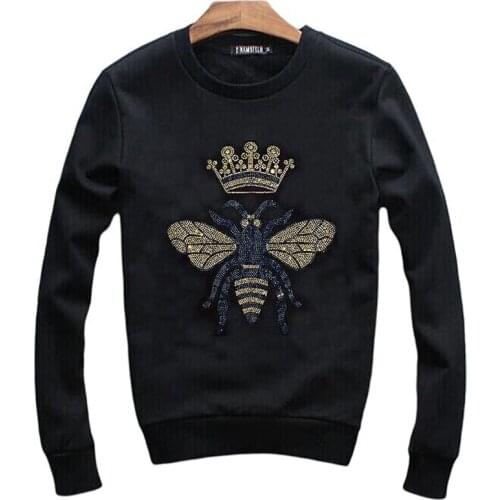 Rhinestones hoodies warm Casual Hot drill Sweatshirts long Sleeve fashion design tops