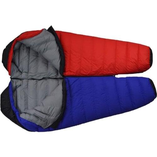 Adult 1000G/1200G Filling White Duck Down Ultra Light Outdoor Sleeping Bag Camping Trip Portable Can Spliced Together