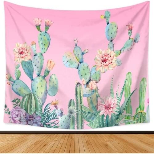 Green plants Cactus tapestry wall blanket background cloth Lotus Lavender Environmentally friendly and clear Home decoration